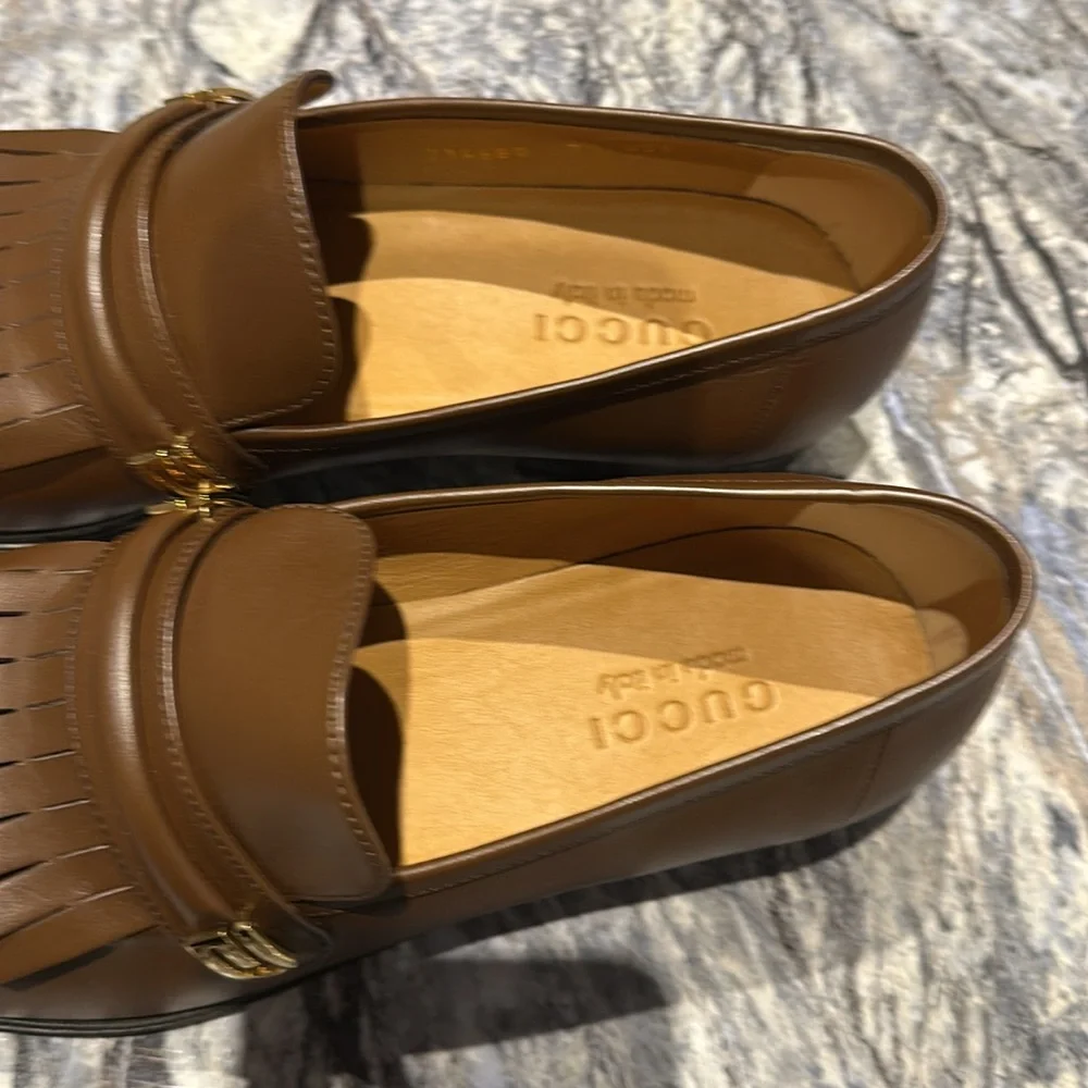 GUCCI BRAND NEW WAXED CALF BROWN SUGAR LOAFERS - Gucci size 7.5/US 9 - Picture 4 of 9